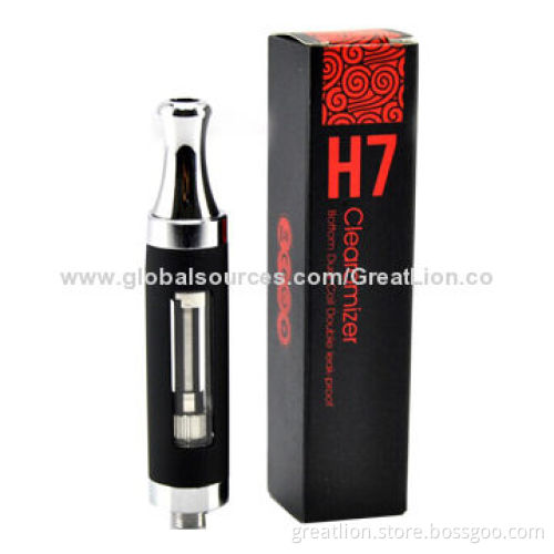 Attractive designed H7 BDC clearomizer with Pyrex glass tank